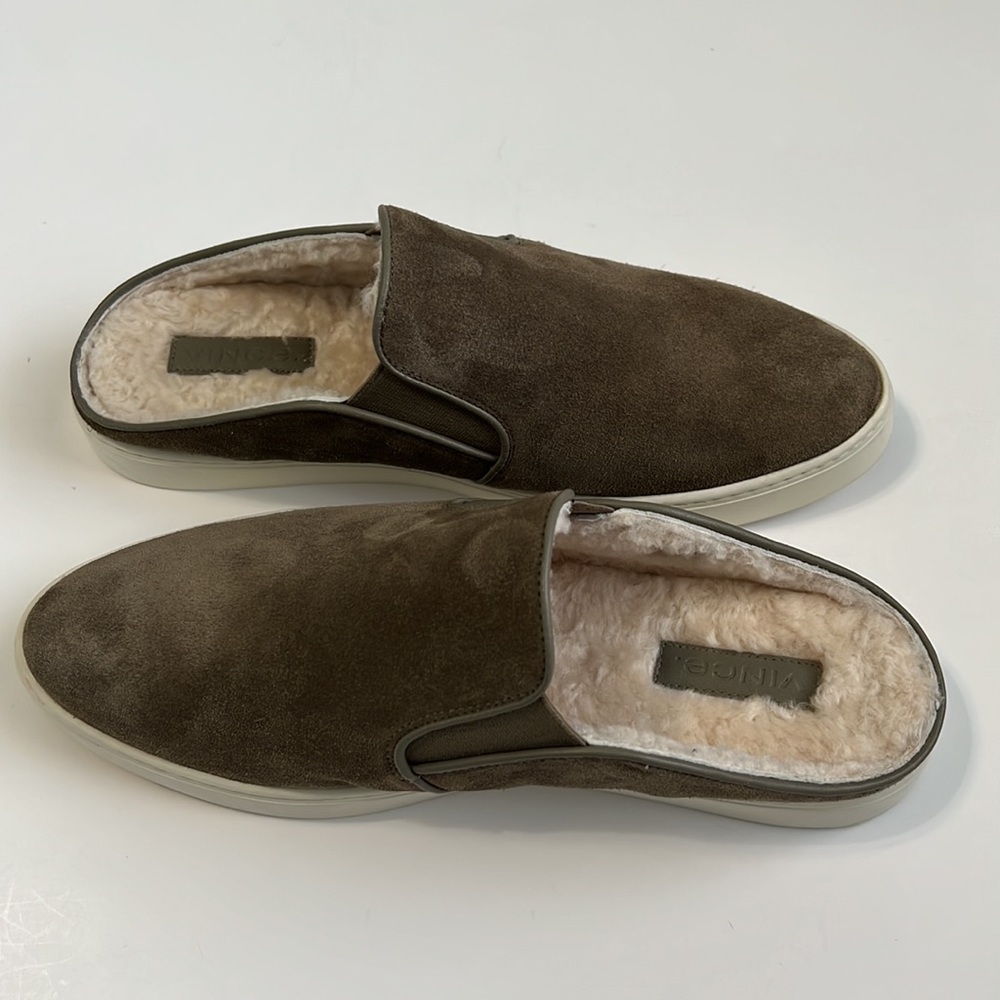 Vince Garvey 2 suede slide on mules